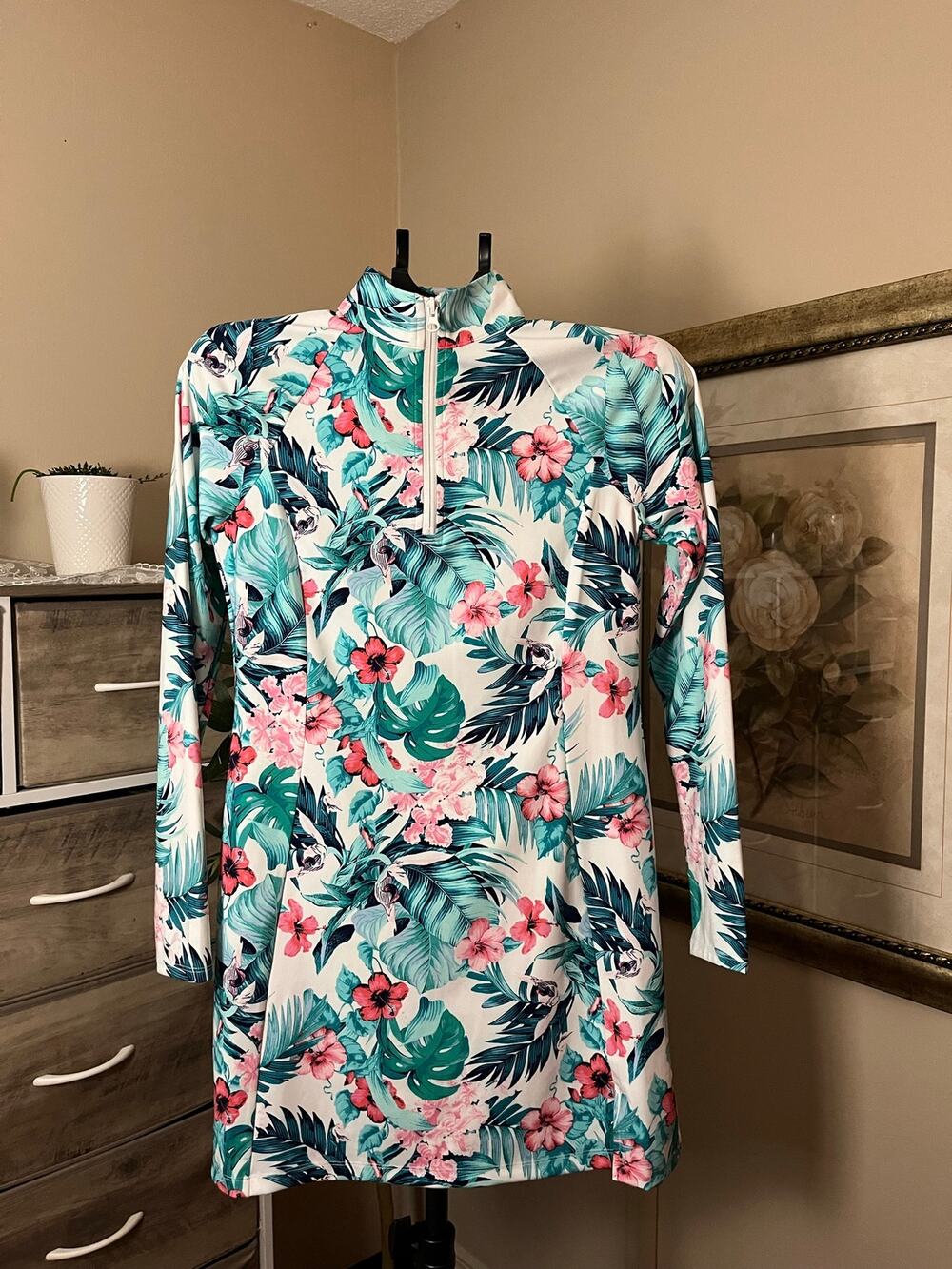 Tommy Bahama Golf & Tennis Women’s S Tropical Floral Quarter Zip Dress